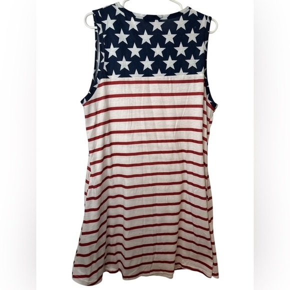 Patriotic Sleeveless Dress with Stars and Stripes - Picture 2 of 5